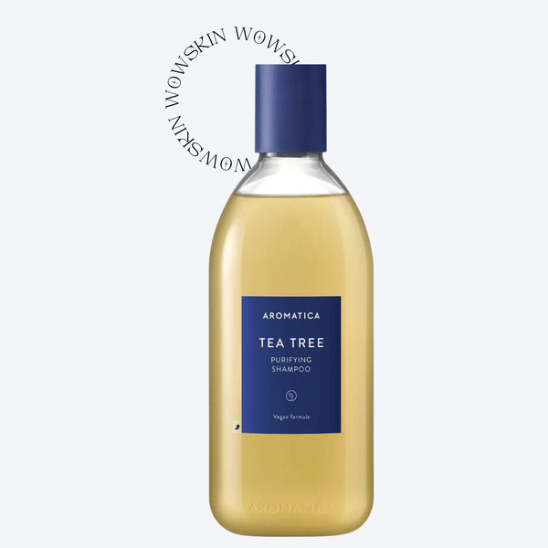 Aromatica Tea Tree Purifying Shampoo curăță eficient scalpul gras și previne apariția mătreții. Șampon vegan cu arbore de ceai pentru un scalp purificat și echilibrat.